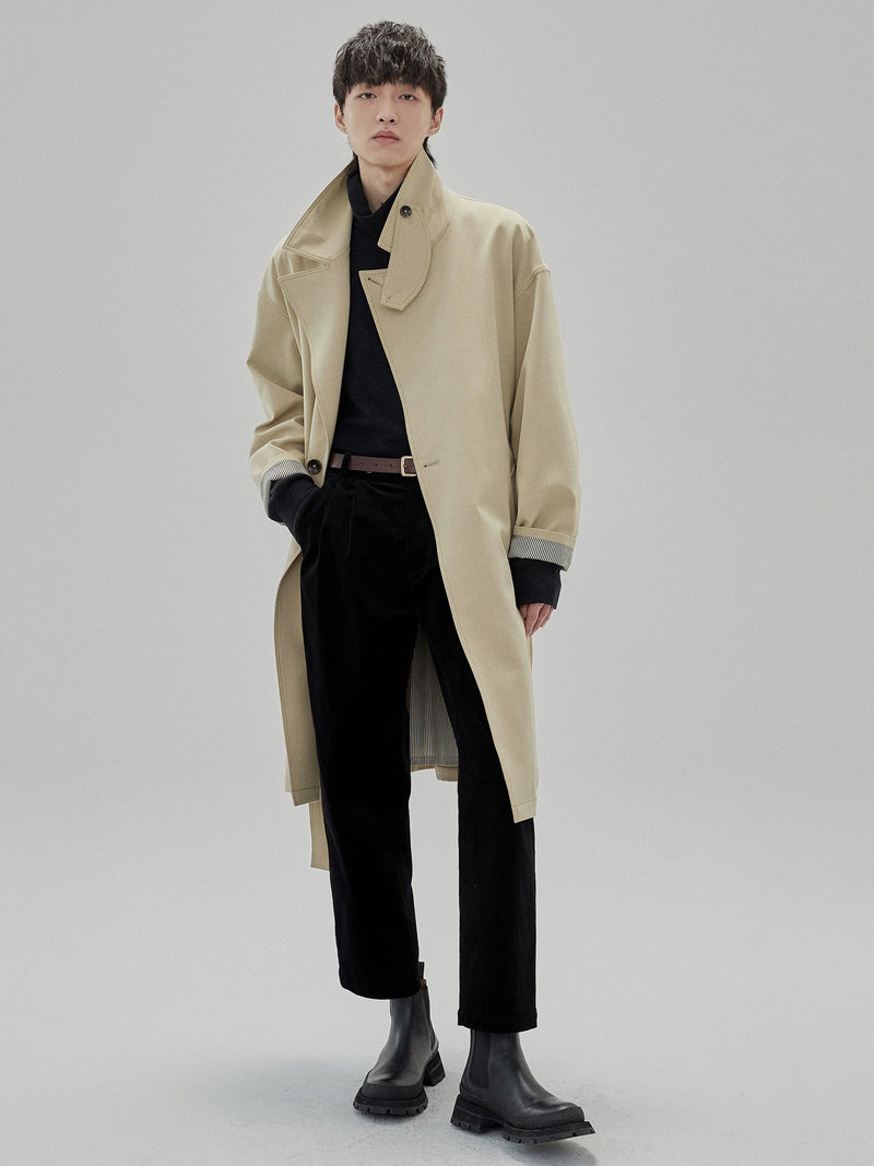 Wide Waist Tab Double-pleated Relaxed Cropped Pants