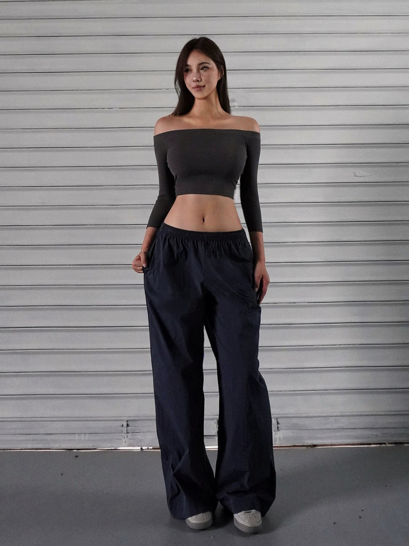 Low-rise Wide-leg Athletic Cargo Pants