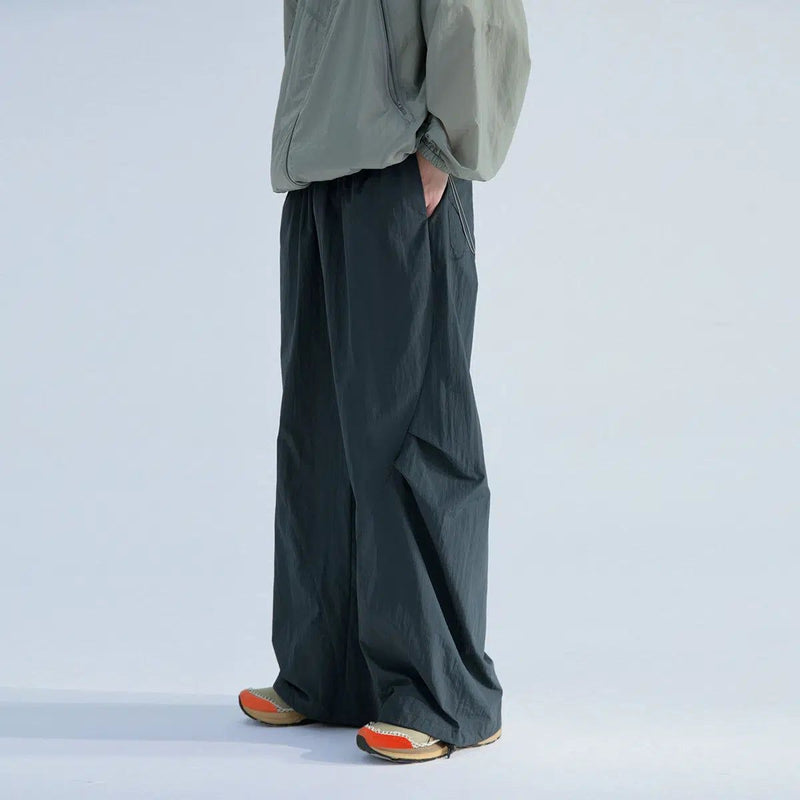 Loose Pleated Track Pants in Color