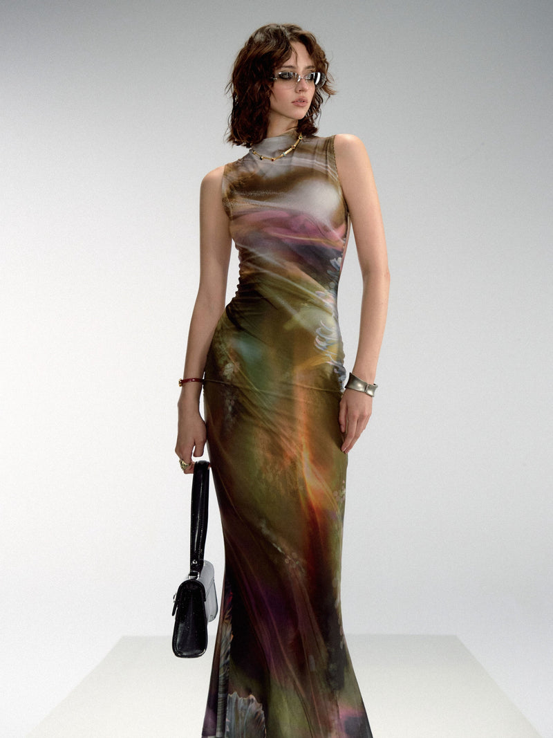 Of Akiva Abstract Print Maxi Dress