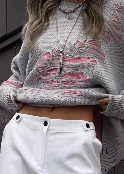 Urban Distressed Colorblock Sweater
