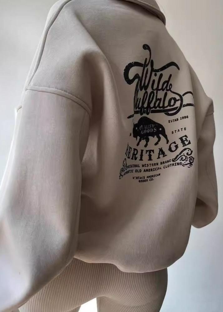 Wild Buffalo - Oversized Half-zip Sweatshirt