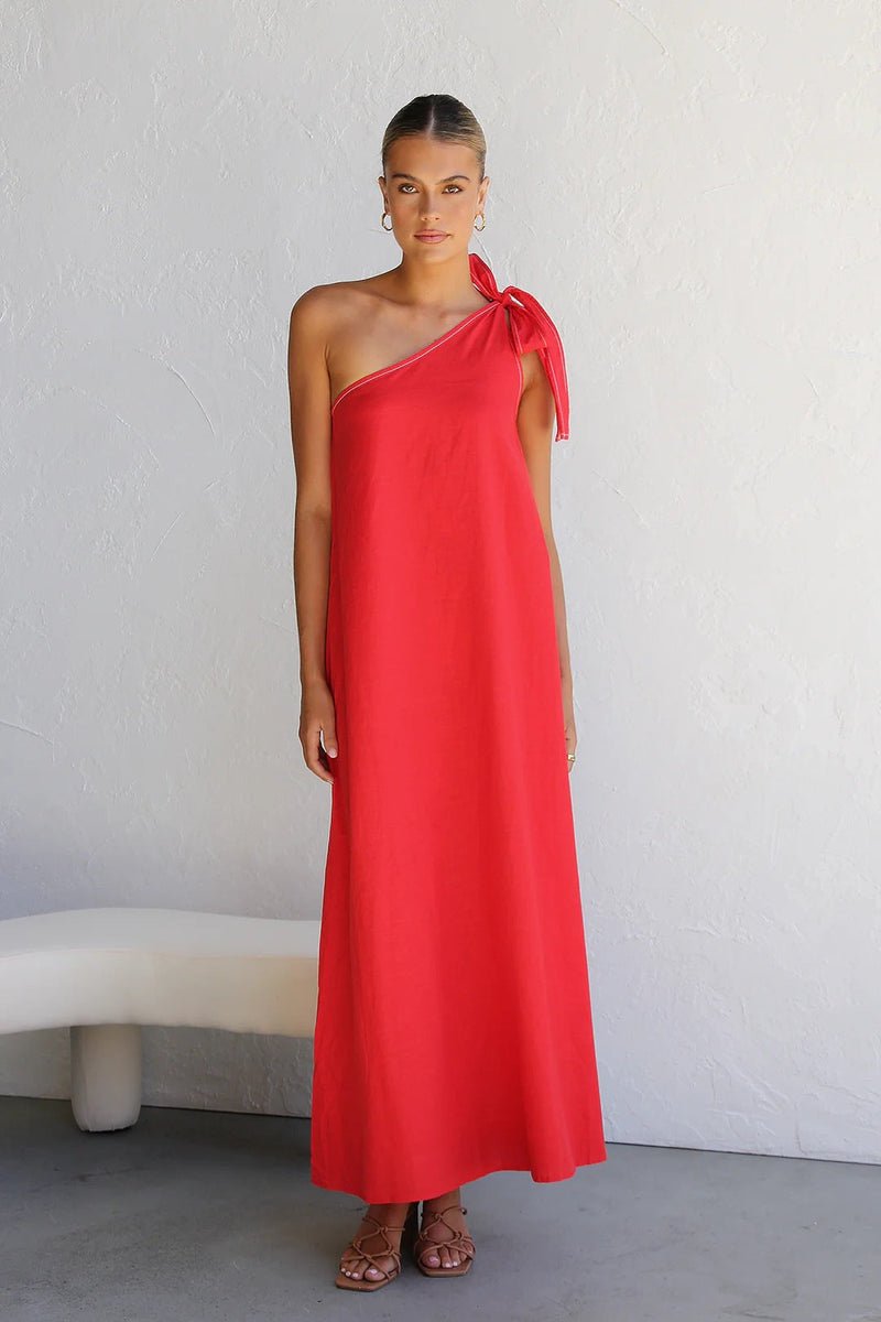 Summer Halter One Shoulder Lace Up Color Maxi Dress Dress