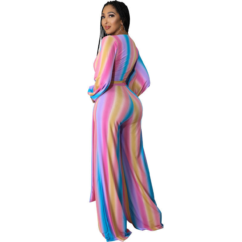 Clothing Mop Draping High-waisted Trousers Summer Wide Leg Jumpsuit