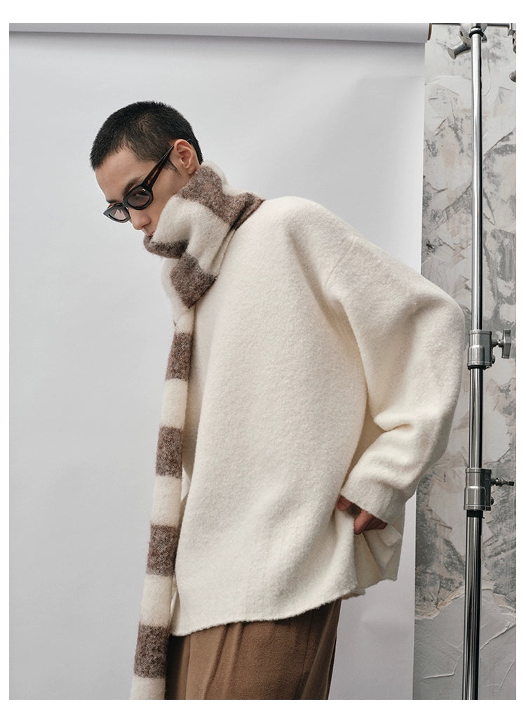 Straight-cut Oversized Crew Neck Sweater