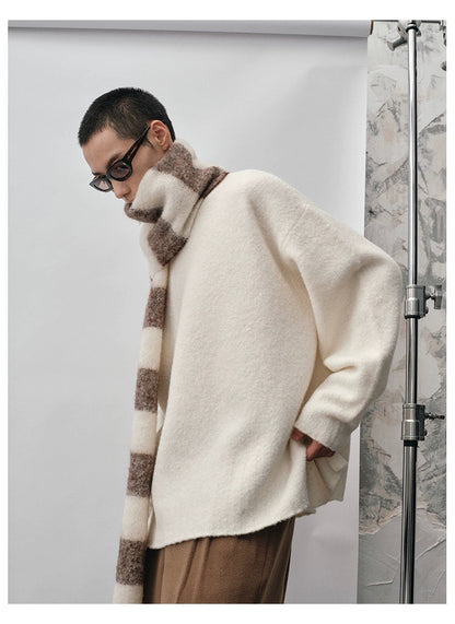 Straight-cut Oversized Crew Neck Sweater