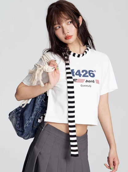 T-shirt With American Flag Logo