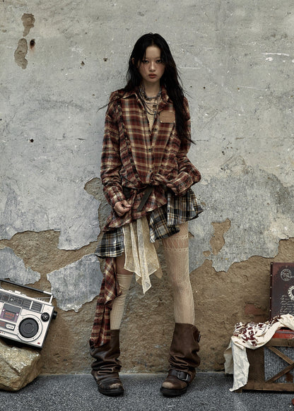 Gothic Plaid Layer Skirt