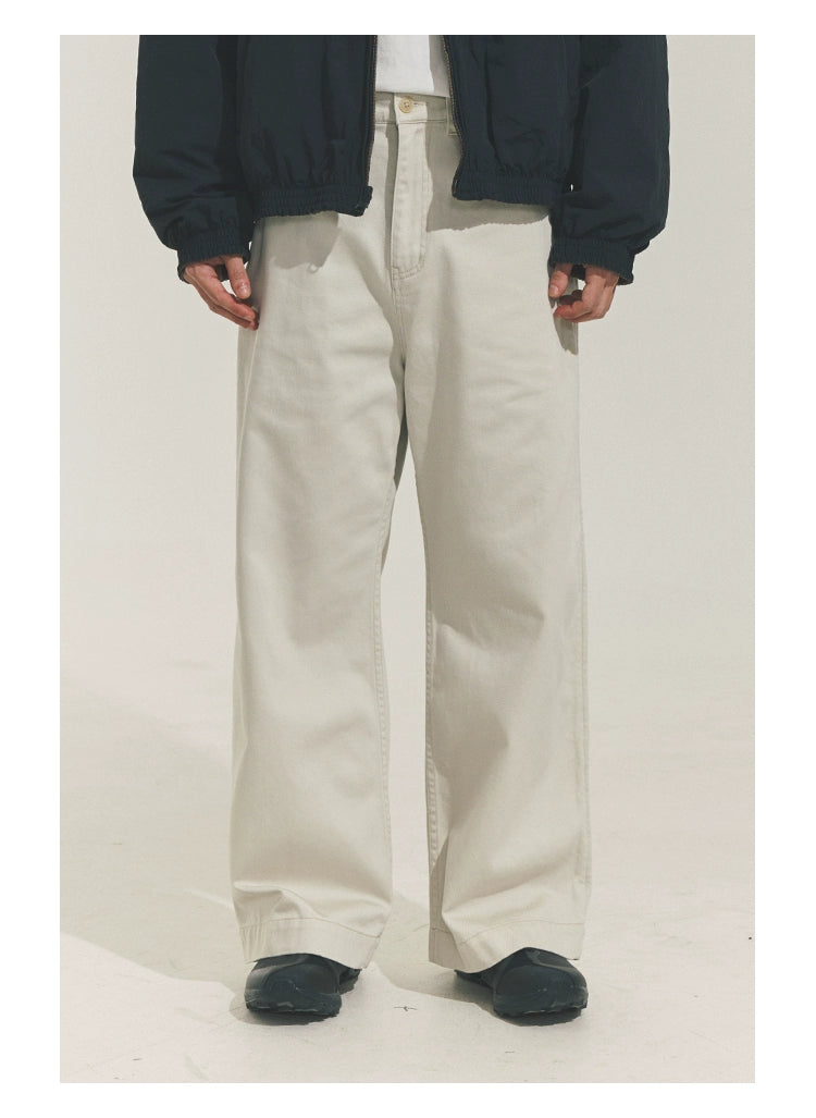 Wide-leg Straight Pantsx