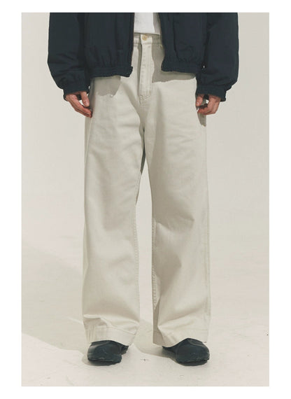 Wide-leg Straight Pantsx