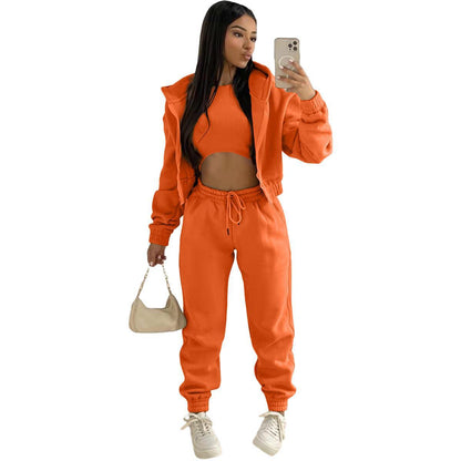 Clothing Autumn Winter Hooded Sweatshirt Long Sleeved Sports Suit