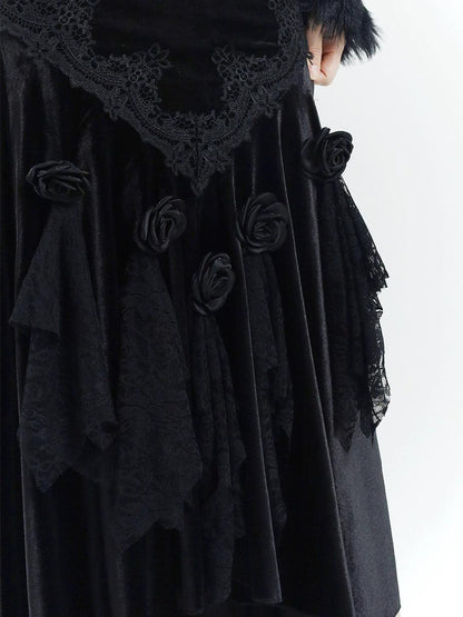 Ladyghost Gothic Velvet Maxi Dress