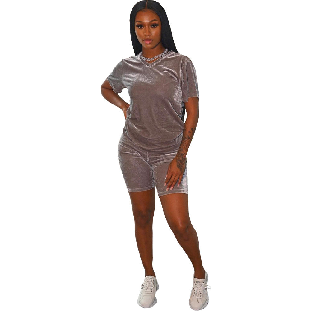 Clothing Velvet Suits Two-piece Set Romper