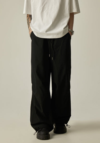 Gray Loose Drawstring Pants