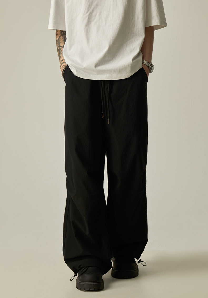 Gray Loose Drawstring Pants