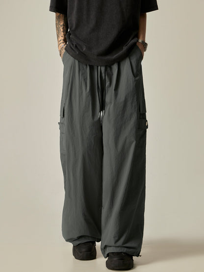 Charcoal Wide Leg Utility Pants
