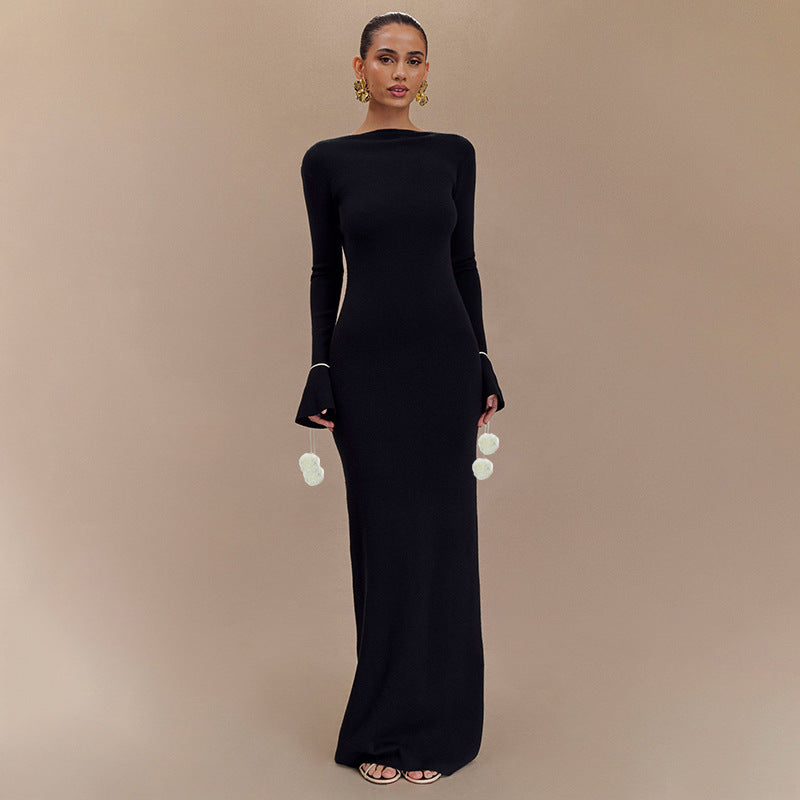 Decoration V Neck Front Back Wearable Maxi Dress