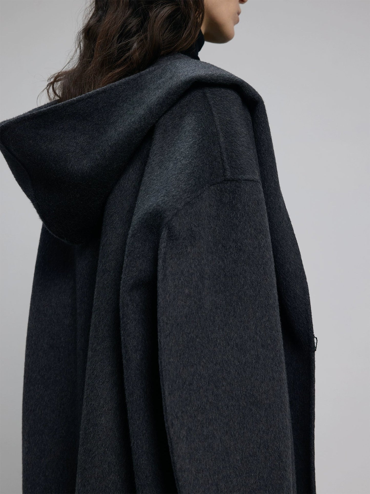 Hooded Long Woolen Coat