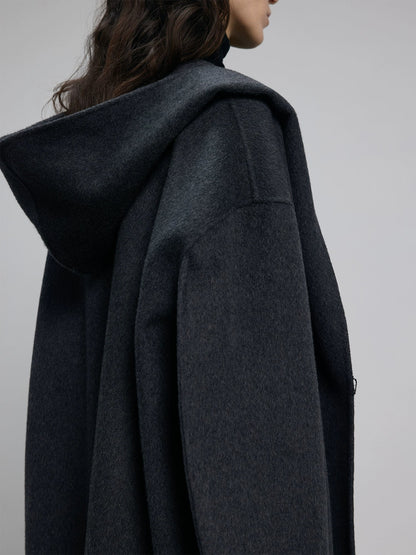 Hooded Long Woolen Coat