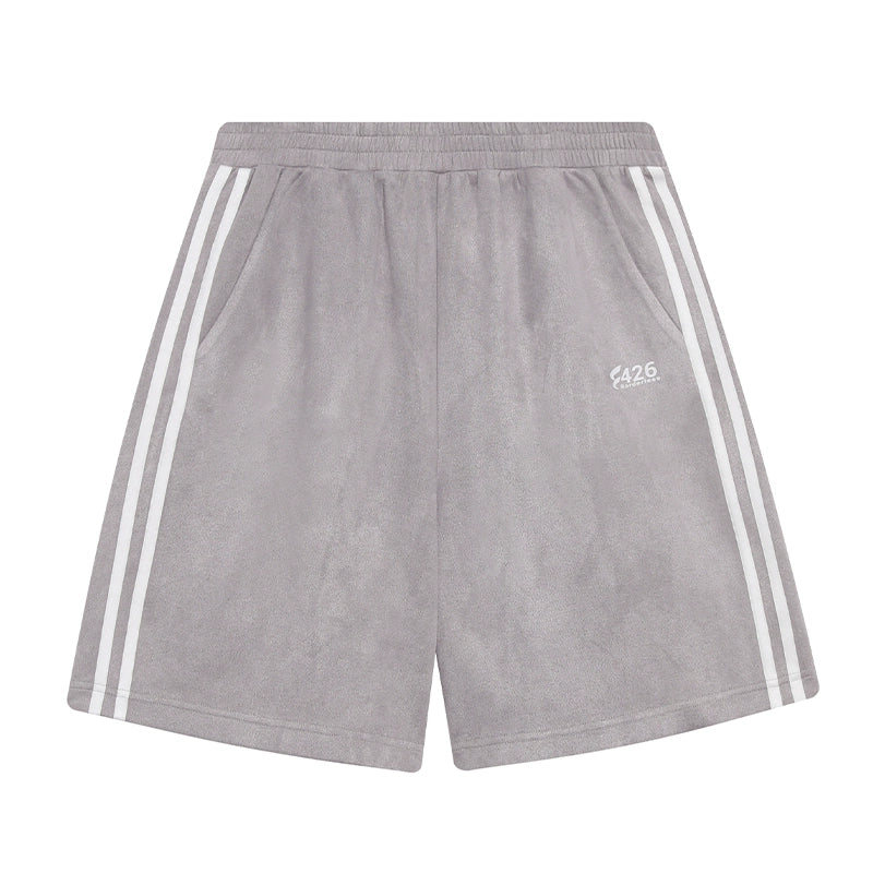 Faux Suede Track Short Pants