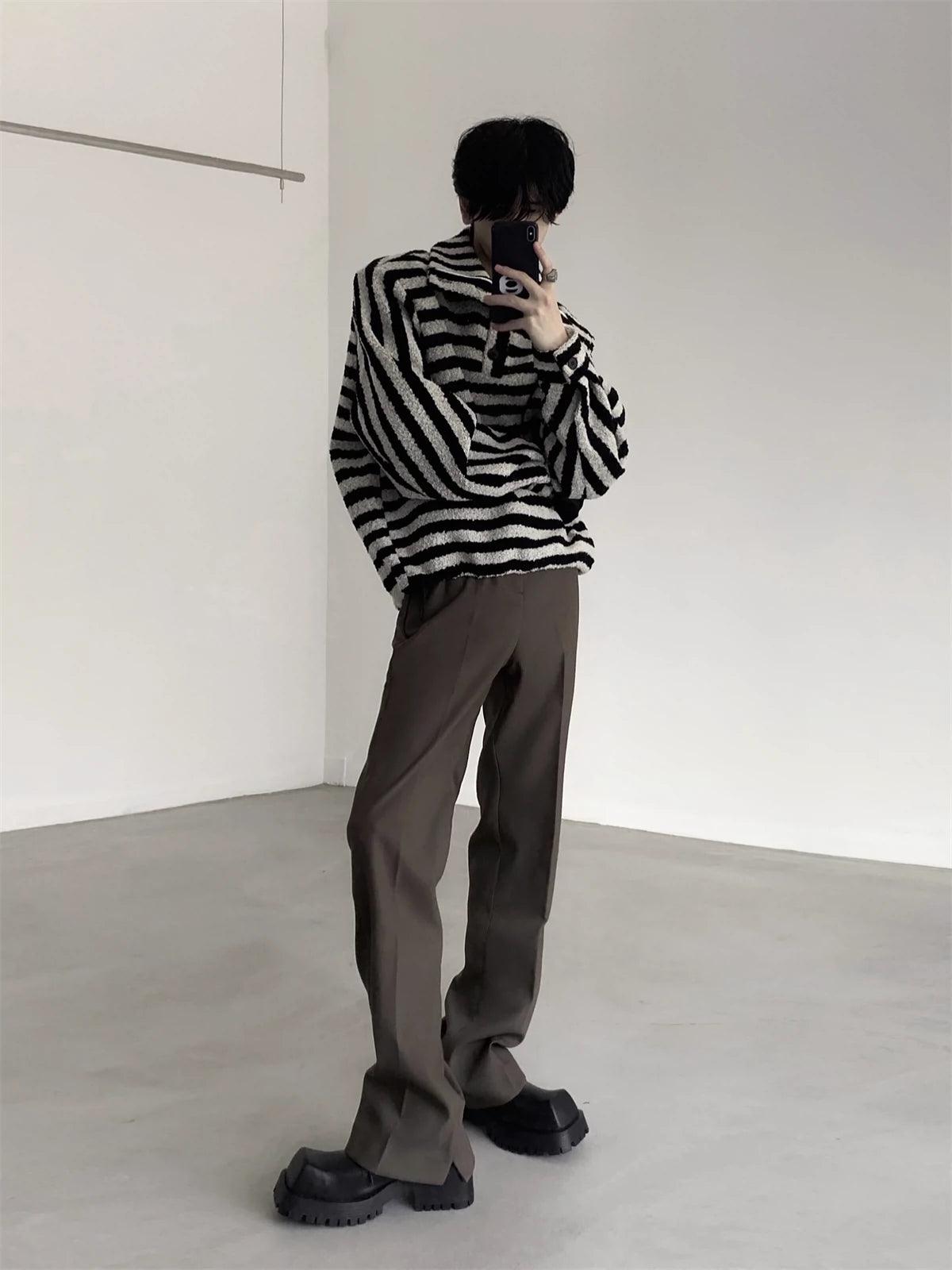 Black Straight-leg Classic Pants