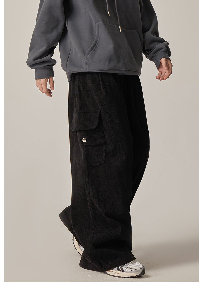 Black Baggy Drawstring Cargo Pants