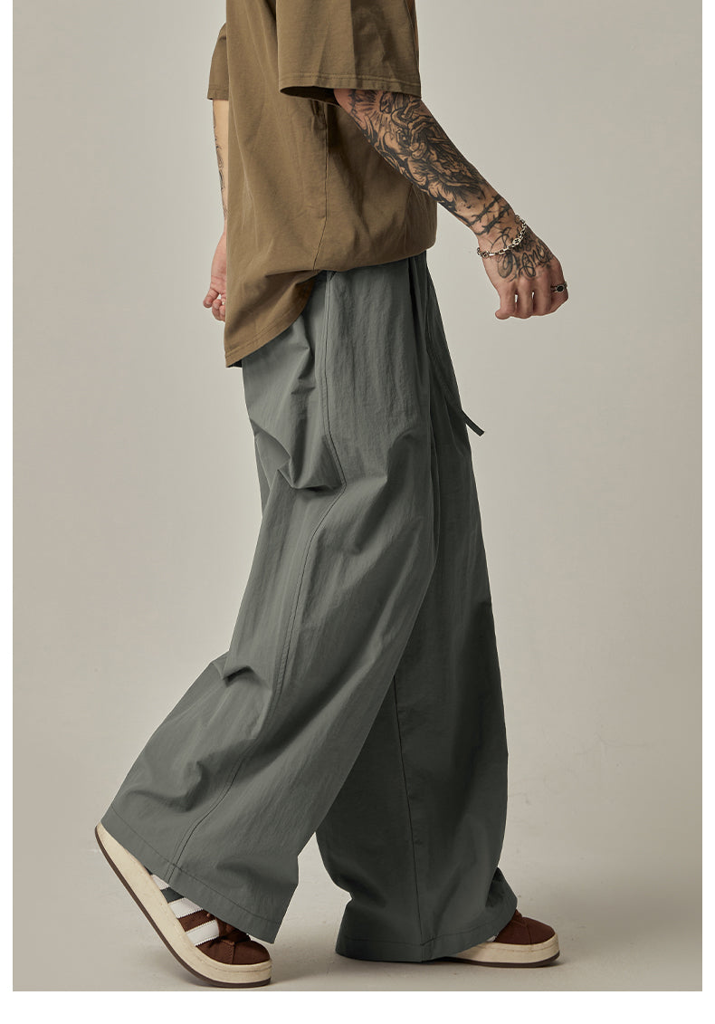 Olive Wide Leg Relaxed Pants