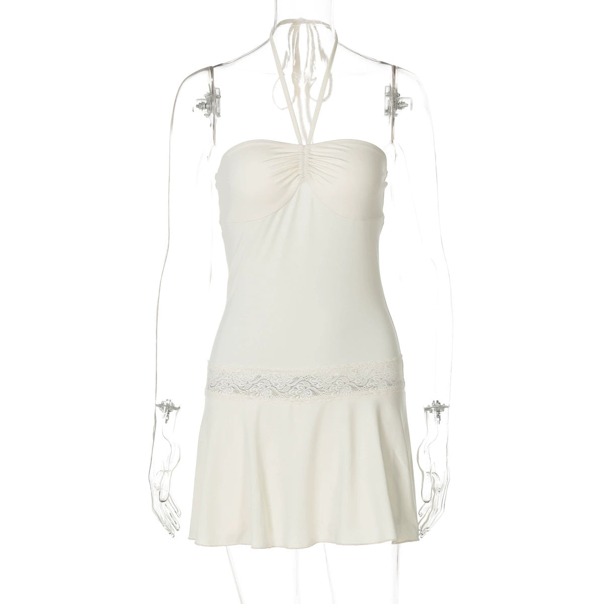 Haydee Lace Halter Mini Dress