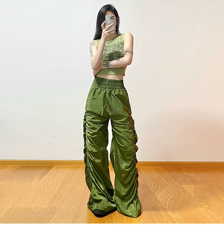 High-waist Pleated Wide-leg Pants