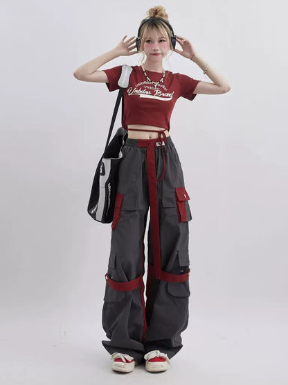 Contrast Multi-pocket Pants
