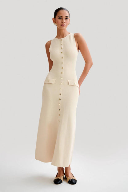 Fiona | Knit Sleeveless Maxi Dress