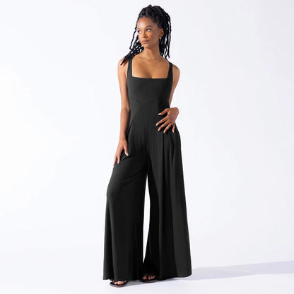 Knitted Sling Wide Leg Jumpsuit Summer Clothing