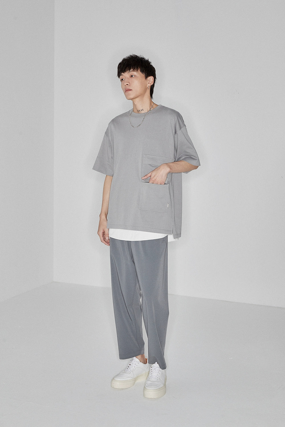 Side Seam-free Elastic Waist Cropped Pants