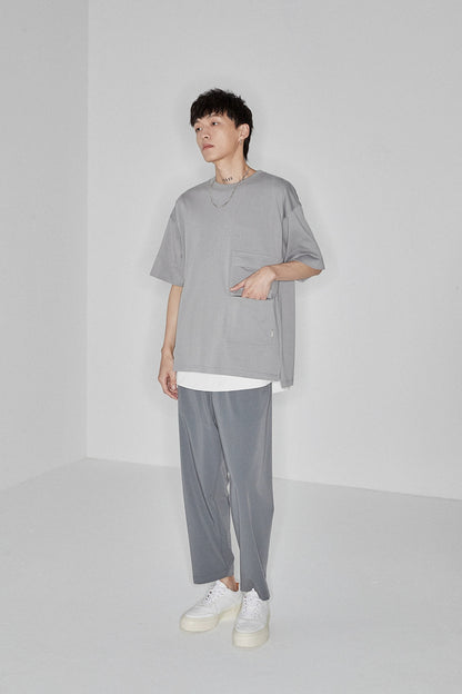 Side Seam-free Elastic Waist Cropped Pants