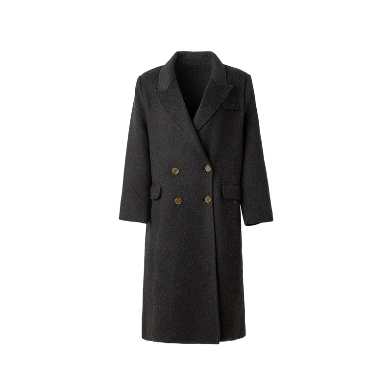 Mid-length Regular Shoulder Wool Coat