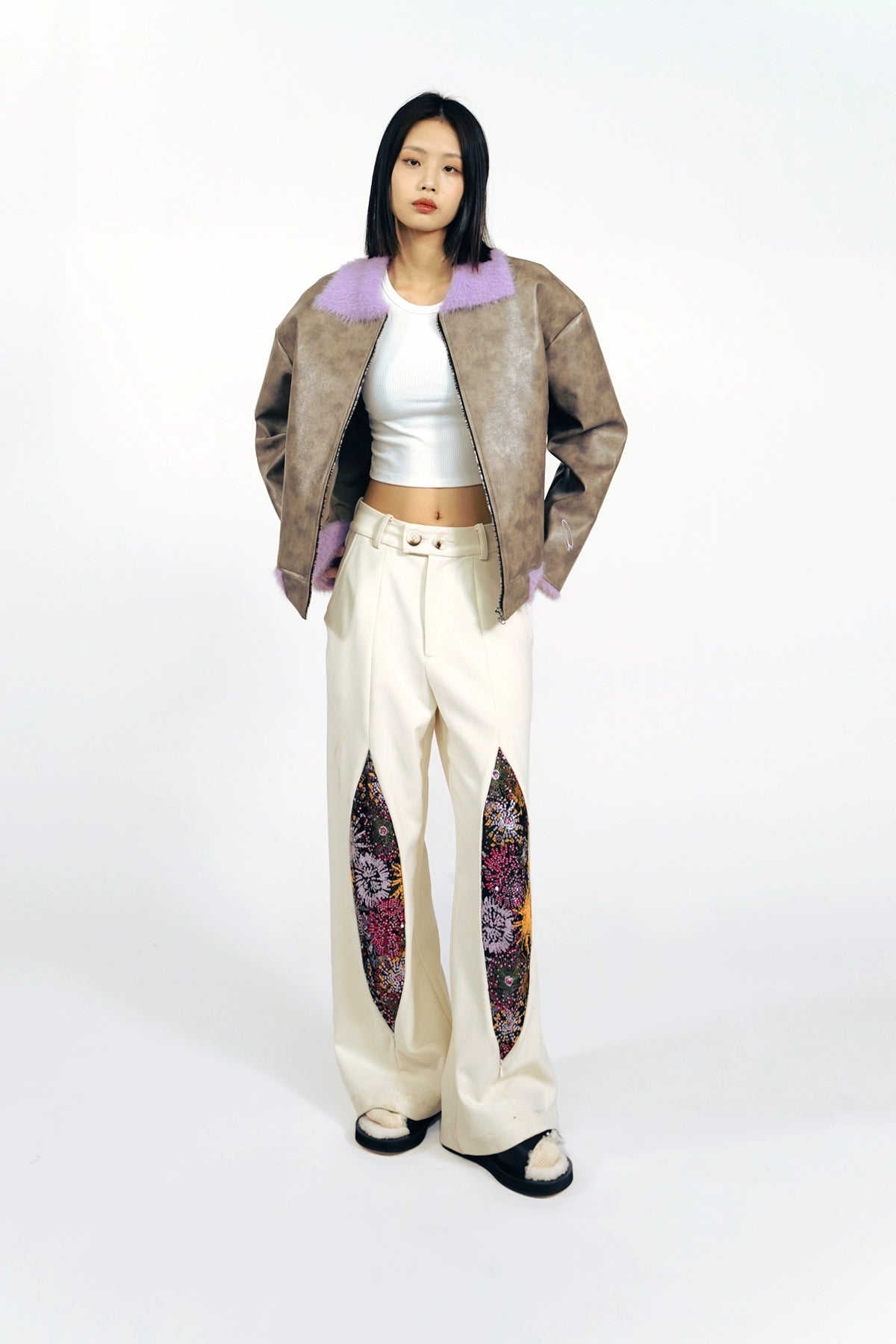 Firework Design Straight-leg Pants