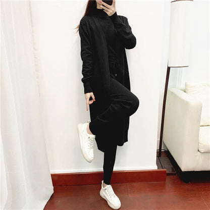 Autumn Fashionable Graceful Sets Clothing Western Youthful Looking Knitted Cardigan Vest Pants Three Piece Set