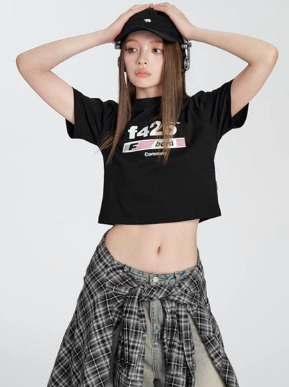 T-shirt With American Flag Logo