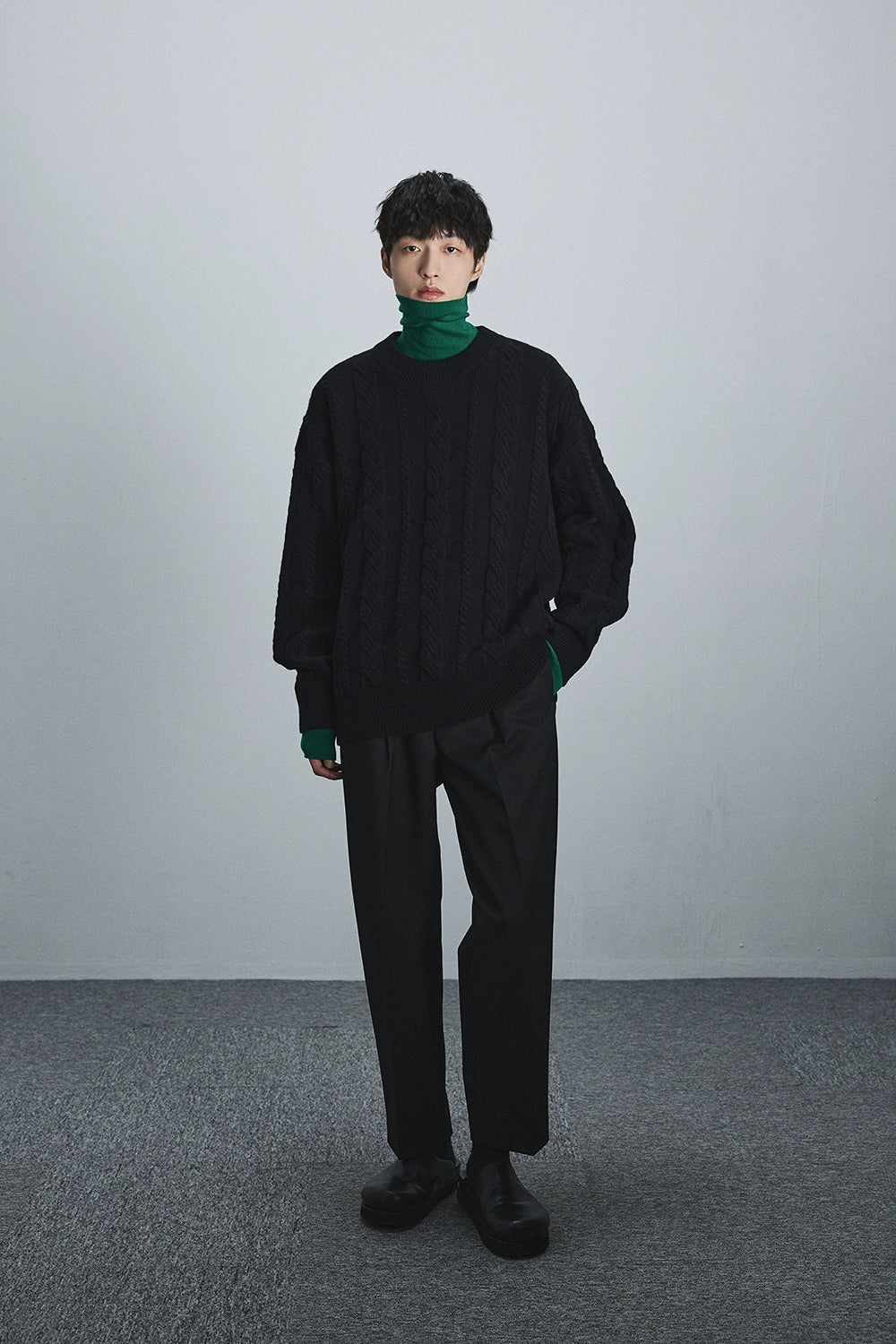 Semi-elastic Waist Wide-leg Cropped Pants