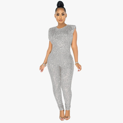 Fashionable Sleeveless Jumpsuit Without Belt