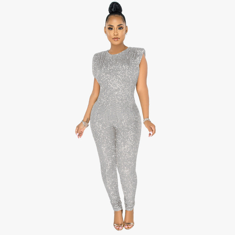 Fashionable Sleeveless Jumpsuit Without Belt