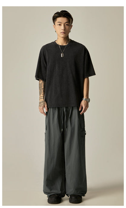 Charcoal Wide Leg Utility Pants