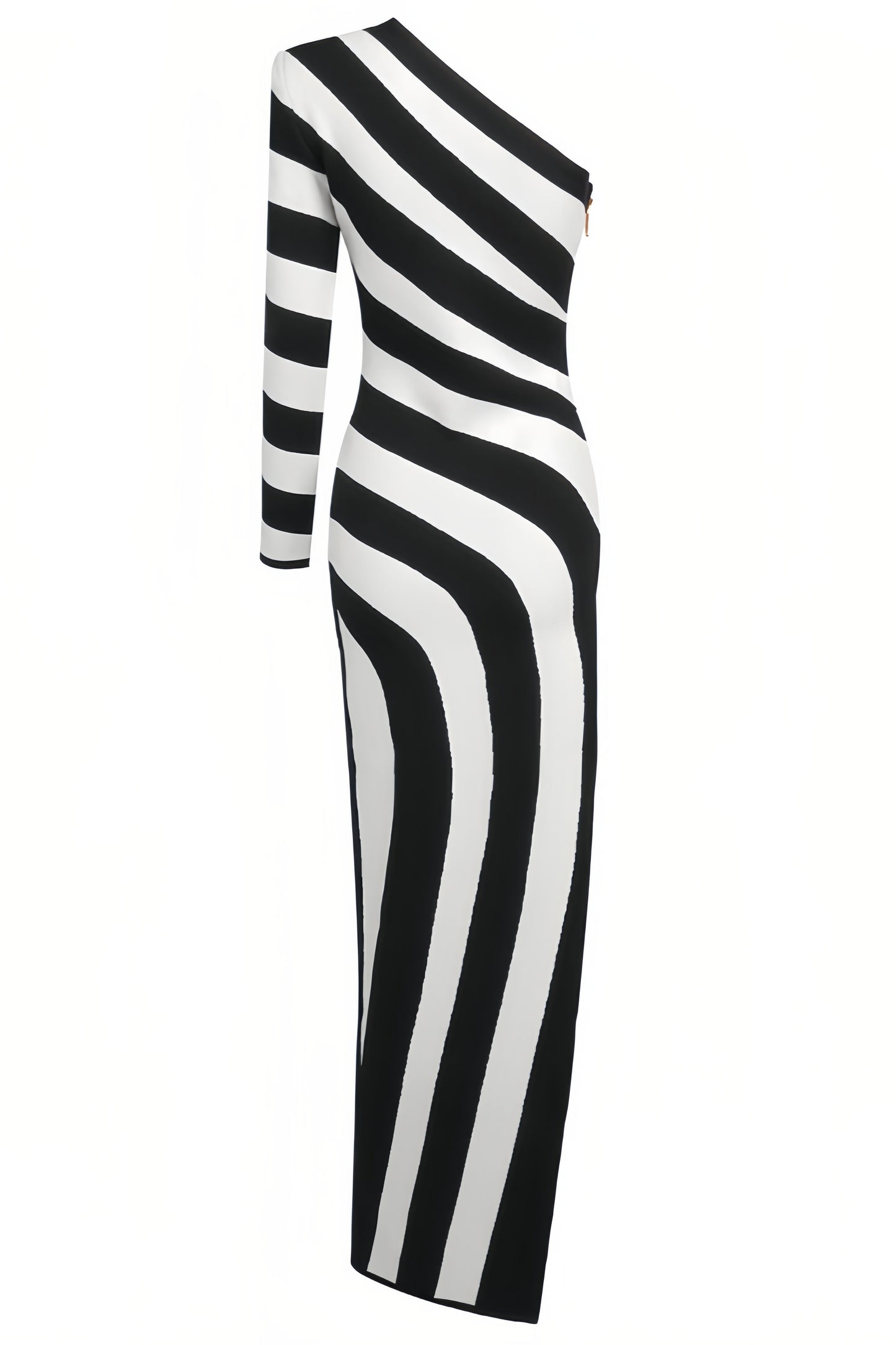 Delia Black and White Striped Maxi Dress