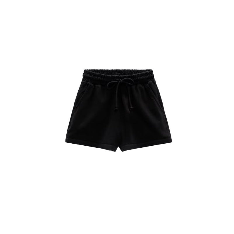 Summer Stretch High Waist Shorts Loose Cotton Short Sleeve T Shirt