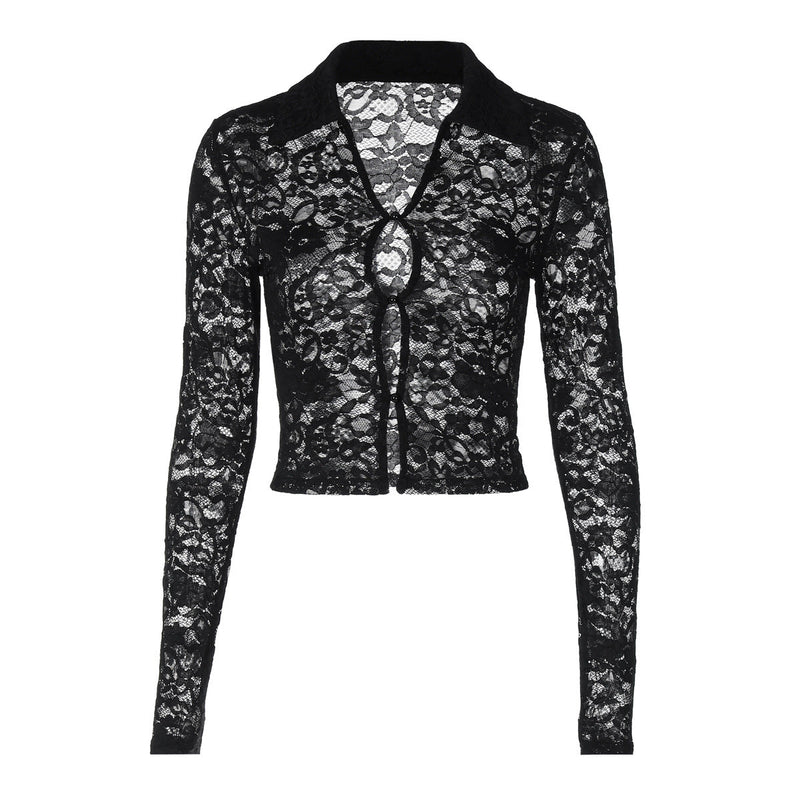 Clothing Spring Summer Lace Cardigan Lightweight Long Sleeved Top