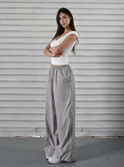 Low-rise Wide-leg Athletic Cargo Pants