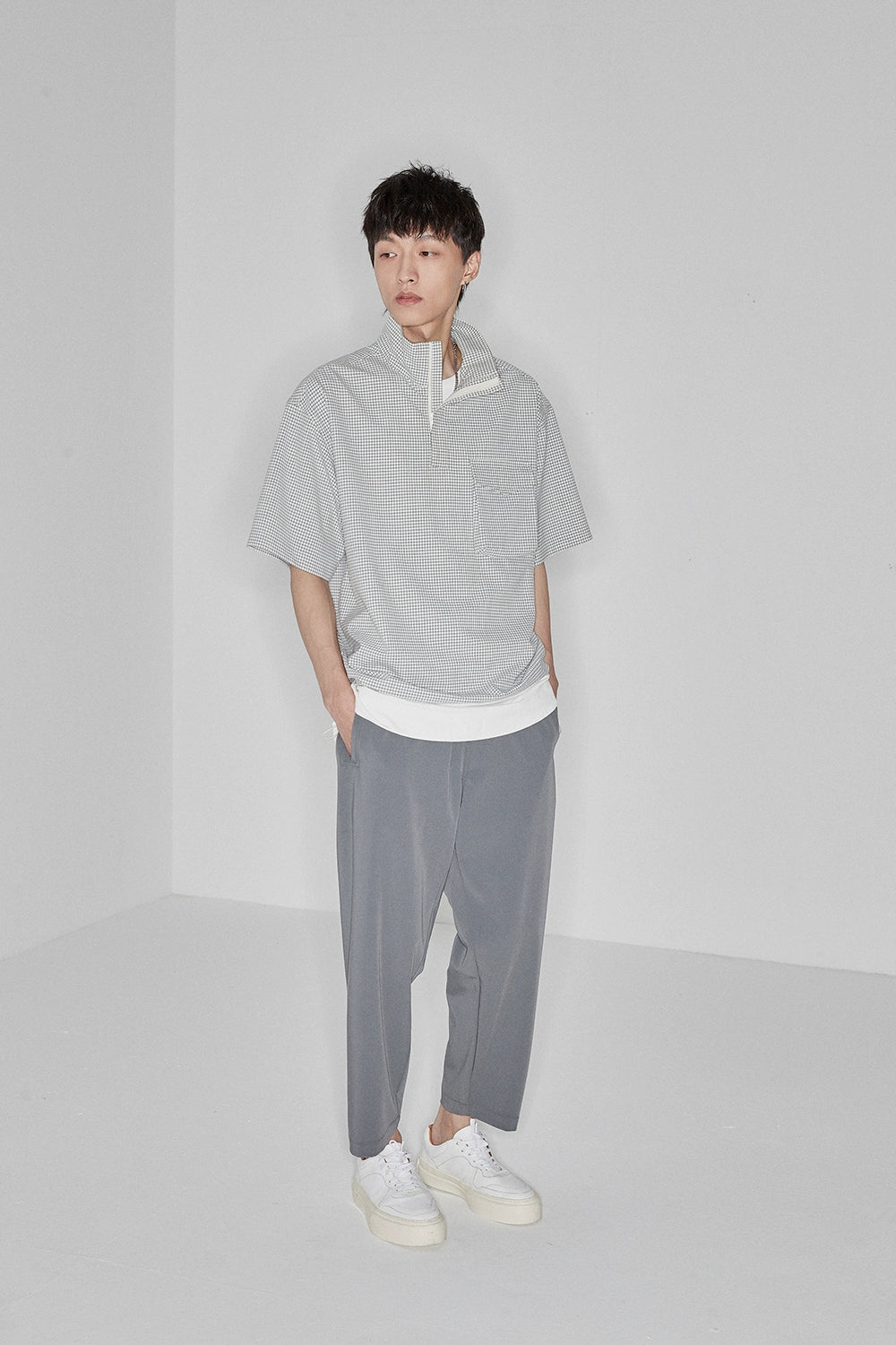 Side Seam-free Elastic Waist Cropped Pants