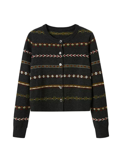 Fair Isle Cropped Cardigan