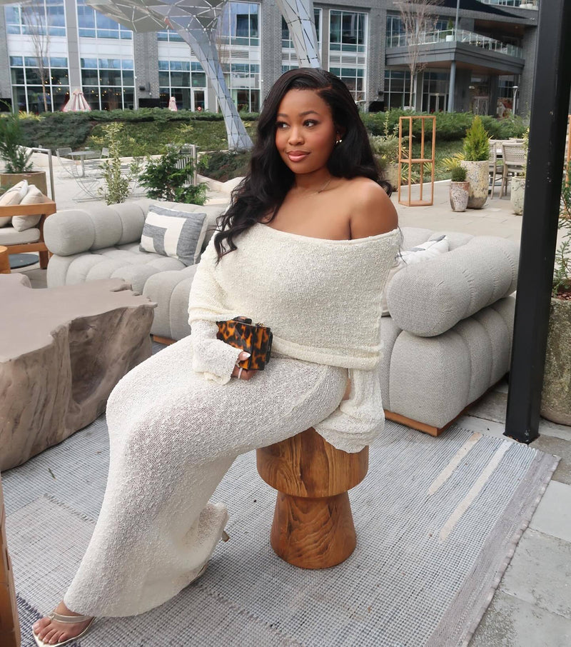 Beach Vacation Dress Knitted Hollow Out Cutout Out Off Neck Maxi Dress Blouse Summer ’s