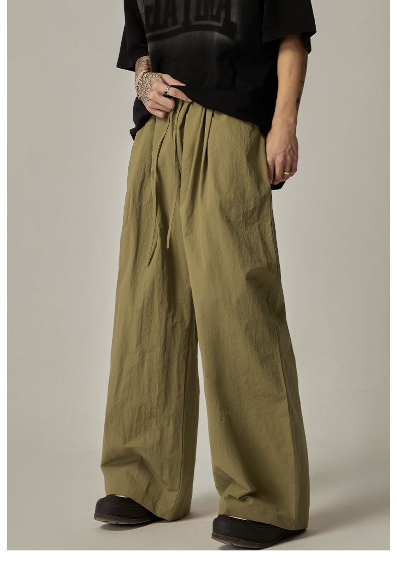Olive Wide Leg Relaxed Pants